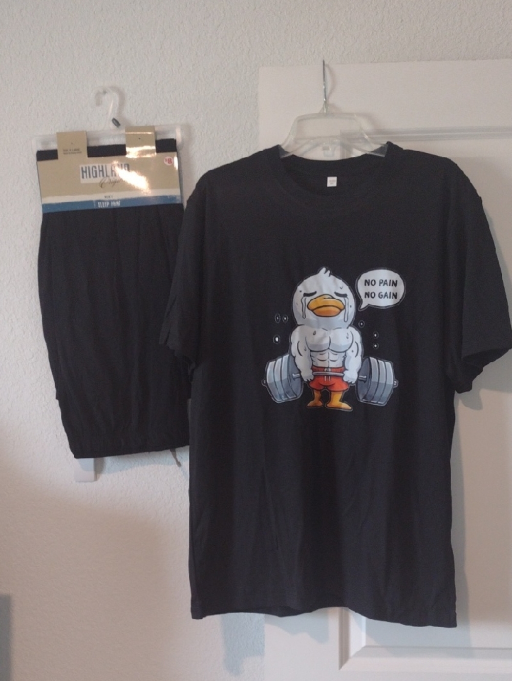 Black Graphic T & Sleep Pants New